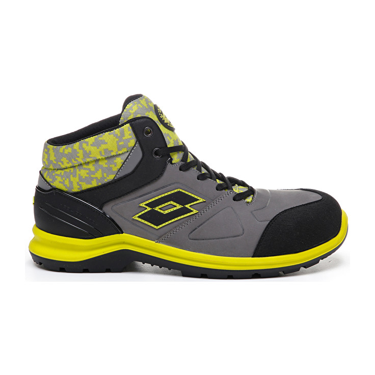 Lotto Men's Hit 200 Mid S3 Safety Shoes Grey/Black Canada ( UCWV-49786 )